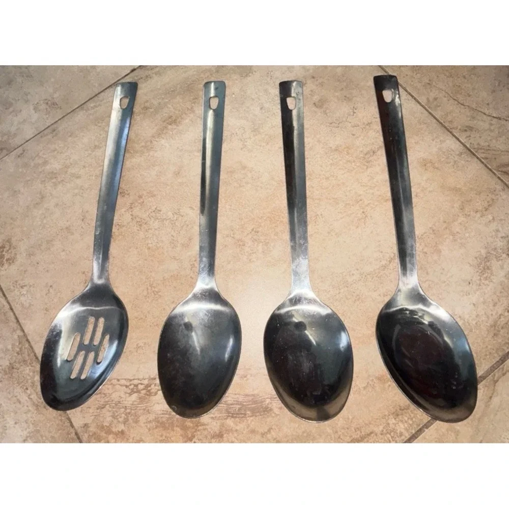 4 Pc Extra Long Stainless Steel Serving Spoons 15